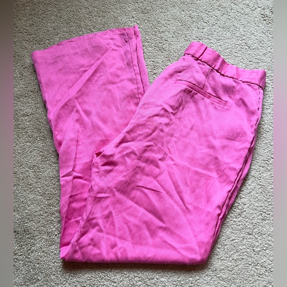 H&M Flared Pants Pink with Trouser Style Pockets Size 14 - Picture 9 of 10